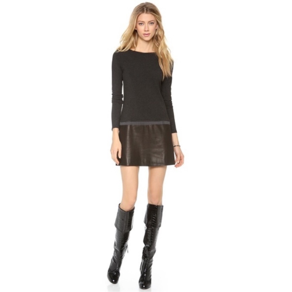 THEORY Black Keiran Classical Lambskin Leather Dress size xs - Picture 1 of 10